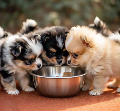 lulu da pomerania black and tan comendo